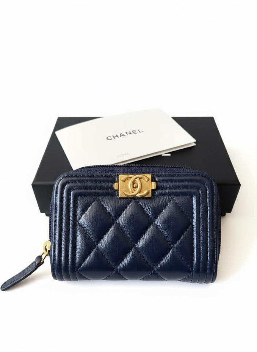 Chanel Boy Compact Zippy Wallet