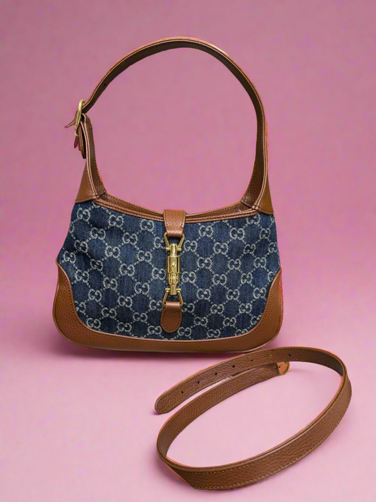 Gucci Denim Jackie Bag w/ 2 Straps