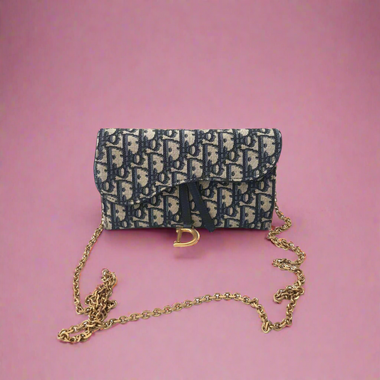 Dior Saddle wallet on chain w/ pouch