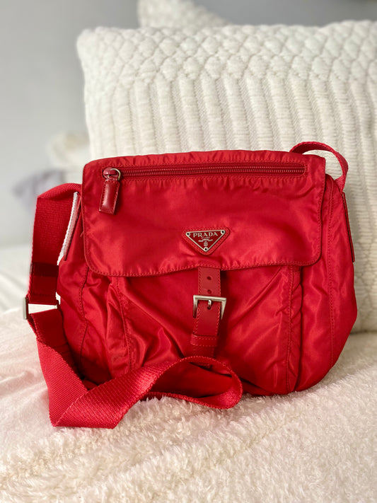 Prada Red Nylon Mini Crossbody