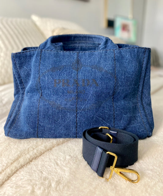 Prada Denim Cabas Tote