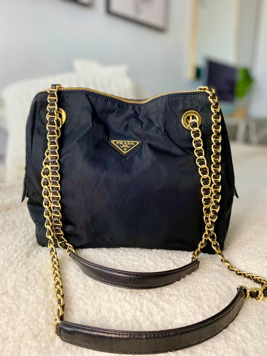 Prada Nylon Chain Shoulder Bag