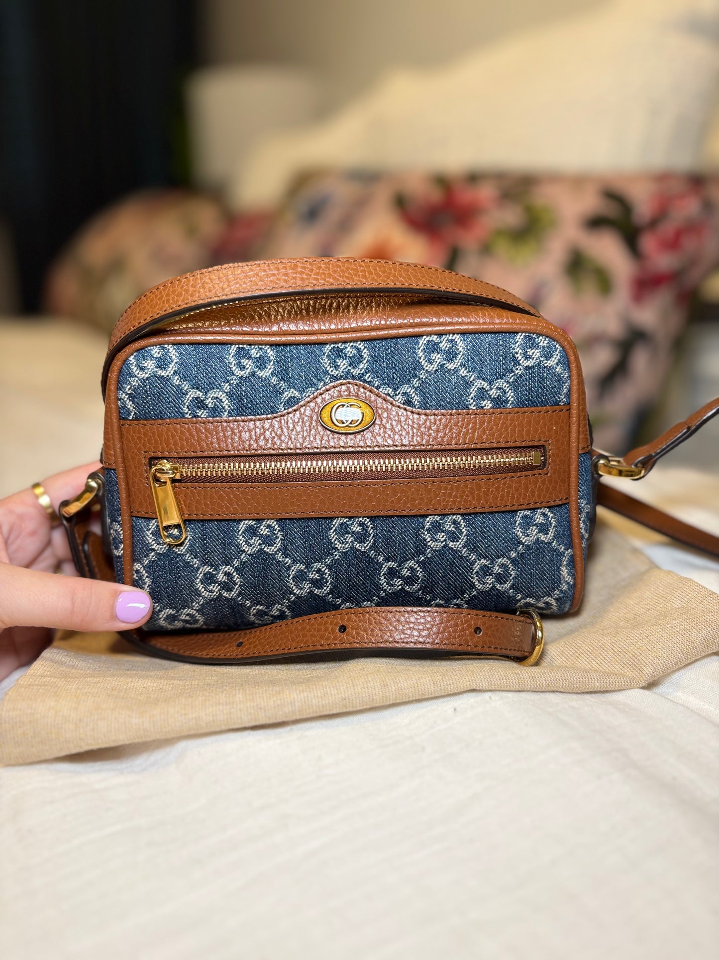 Gucci Denim Mini Ophidia Crossbody